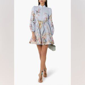 Zimmermann Rebellion Button Long Sleeve Mini Dress